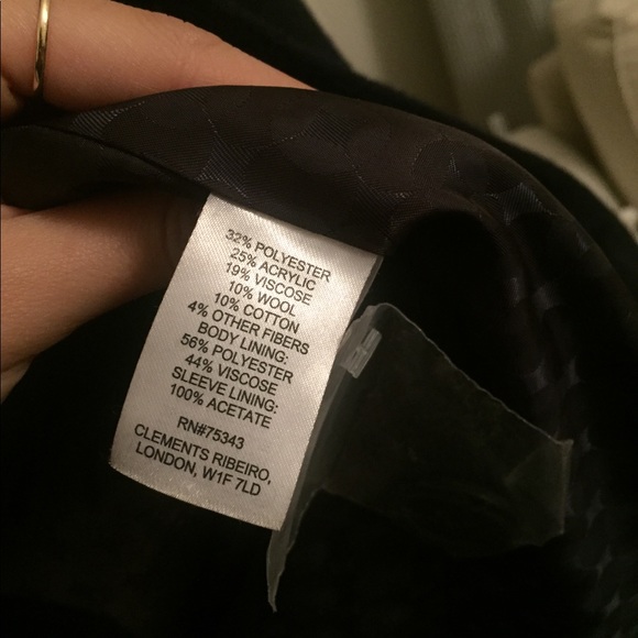 Clements Ribiero | Long Navy Wool Coat - Picture 6 of 6